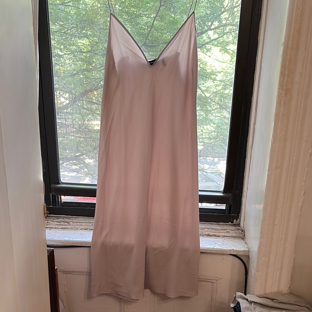 Theory Blush Silk Slip Dress